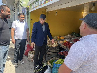 Füzuli RİH başçısı Alı Alıyev qanunsuz küçə ticarətinə qarşı  mübarizə ilə bağlı əraziyə baxış keçirdi!