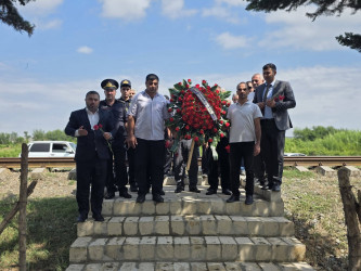 Böyük Bəhmənli kəndində yerləşən, Daxili Qoşunların Birinci Qarabağ müharibəsində şəhid olmuş əməkdaşları əziz xatirəsinə ucaldılmış abidə  ziyarət olundu!